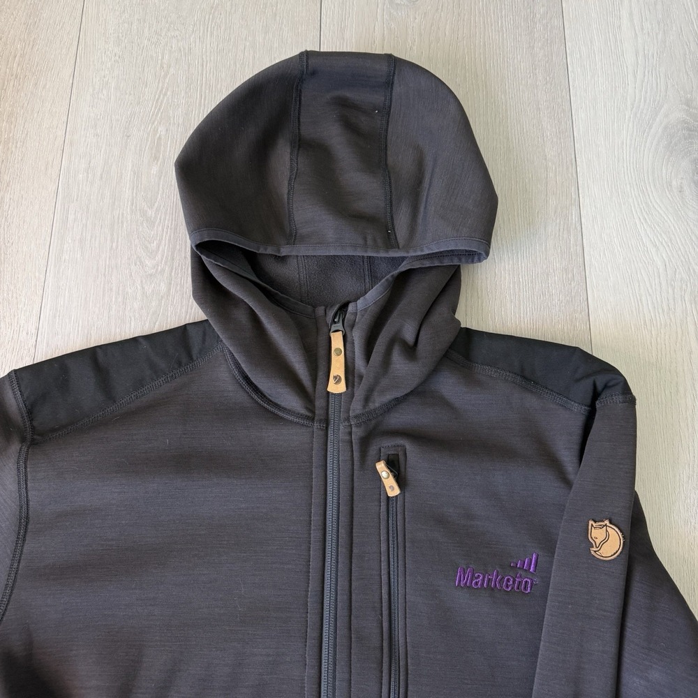 Fjallraven Classic Keb Hoodie Mens XL Wool Blend Full Zip Dark Gray Portugal